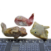 3 Speckstein Tierfiguren 3 Speckstein Tierfiguren