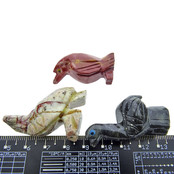 3 speksteen dierfiguurtjes