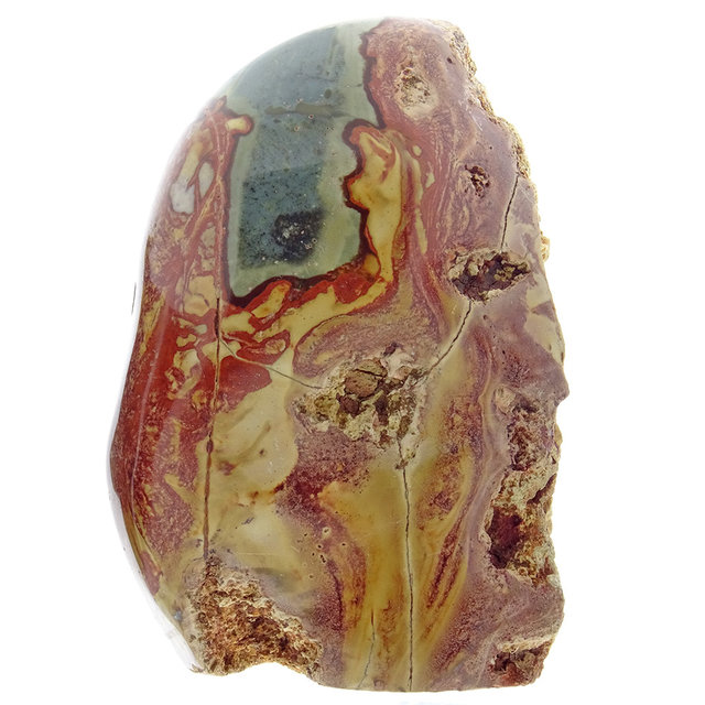 Polychrome jasper, polished on one side 690 grams Polychrome jasper, polished on one side 690 grams