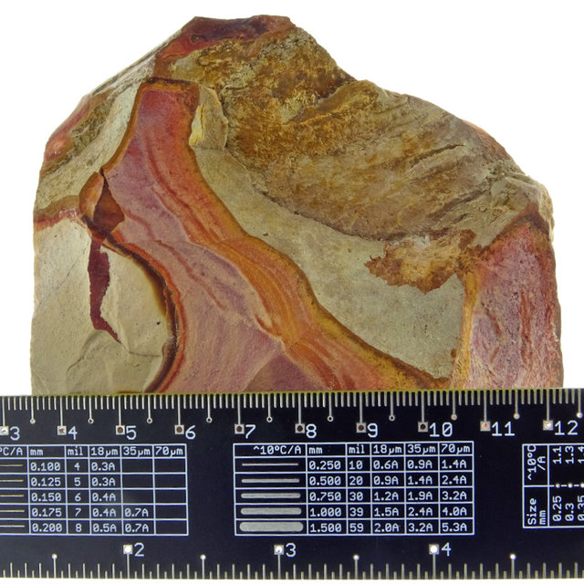 Polychroom jaspis, eenzijdig gepolijst 345 gram