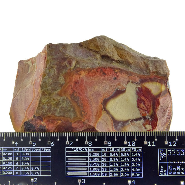 Polychroom jaspis, eenzijdig gepolijst 545 gram