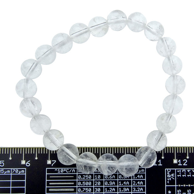 Rock crystal bracelet with 8 mm beads