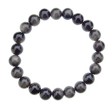 Silver Obsidian bracelet with 8 mm beads