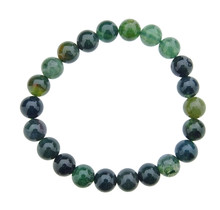 Moss agate bracelet with 8 mm beads