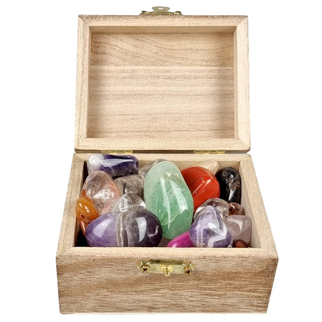 Well filled treasure box with a mix of Free Form cuddly stones Well filled treasure box with a mix of Free Form cuddly stones