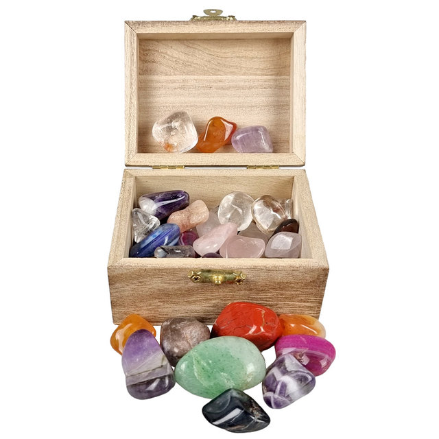 Well filled treasure box with a mix of Free Form cuddly stones Well filled treasure box with a mix of Free Form cuddly stones