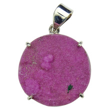 Pendant of Cobalto Calcite with silver eye