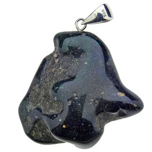 Pendant of black opal with silver eye