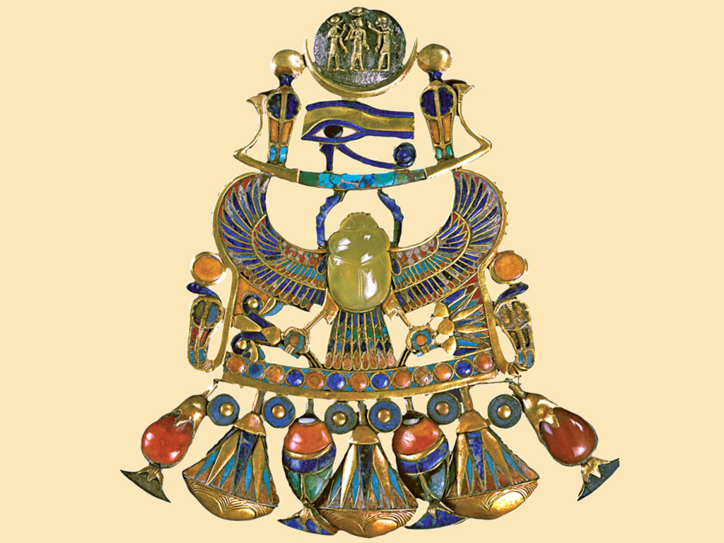 Borstplaat Toetanchamon libisch glas kever