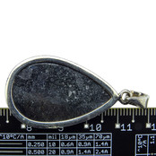 Silver pendant of arfvedsonite Silver pendant of arfvedsonite