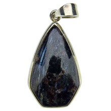 Arfvedsonite silver pendant