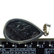 Silver pendant of arfvedsonite Silver pendant of arfvedsonite