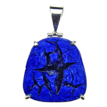 Pendant of azurite in silver