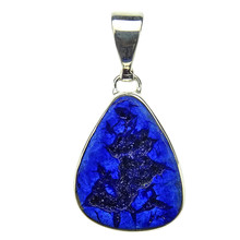 Pendant of azurite in silver