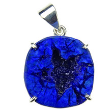 Pendant of azurite in silver