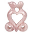 Rozenkwarts hart sculptuur, afmeting 7,5 x 3 x 10 cm