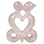 Rose quartz heart sculpture size 7,5 x 3 x 10 cm