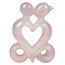 Rozenkwarts hart sculptuur, afmeting 7,5 x 3 x 10 cm