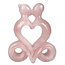 Rose quartz heart sculpture size 7,5 x 3 x 10 cm