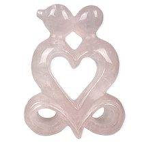 Rose quartz heart sculpture size 7,5 x 3 x 10 cm
