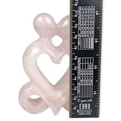 Rozenkwarts hart sculptuur, afmeting 7,5 x 3 x 10 cm