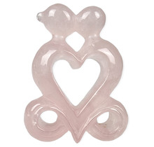 Rose quartz heart sculpture size 7,5 x 3 x 10 cm