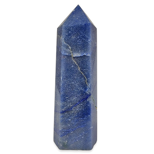 Obelisk aus Blauer Quarz, 1115 Gramm