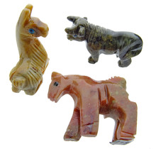 3 soapstone animal figures