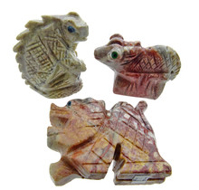 3 soapstone animal figures