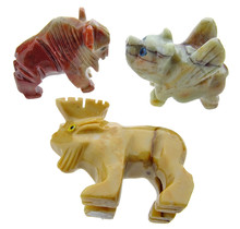 3 soapstone animal figures