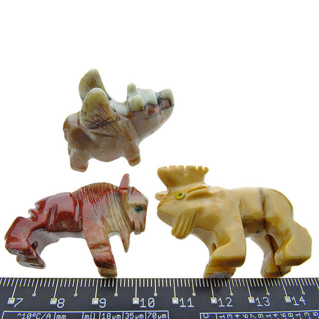 3 soapstone animal figures