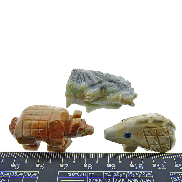 3 Tierfiguren aus Speckstein