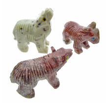 3 soapstone animal figures