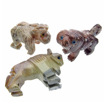 3 speksteen dierfiguurtjes