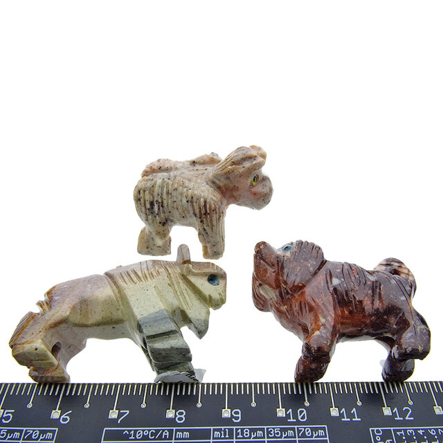 3 soapstone animal figures