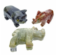 3 soapstone animal figures