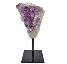 Amethyst on metal base, 17 cm and 850 grams