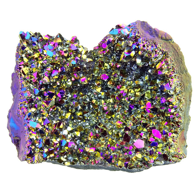 Aqua aura of regenboog aura, met goud behandelde amethist, 105 gram Aqua aura of regenboog aura, met goud behandelde amethist, 105 gram