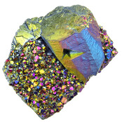 Aqua aura of regenboog aura, met goud behandelde amethist, 125 gram