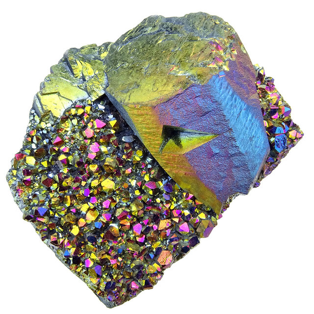 Aqua Aura oder Rainbow Aura, goldbehandelter Amethyst, 125 Gramm