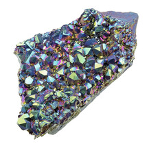 Aqua aura of regenboog aura, met goud behandelde amethist, 130 gram