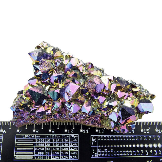 Aqua aura of regenboog aura, met goud behandelde amethist, 125 gram