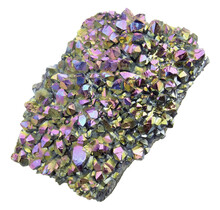 Aqua aura of regenboog aura, met goud behandelde amethist, 130 gram