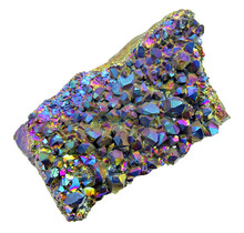 Aqua aura of regenboog aura, met goud behandelde amethist, 125 gram