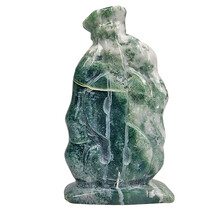 Beautiful moss agate money bag, 13 cm