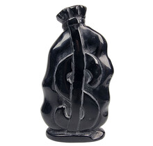 Beautiful obsidian money bag, 15 cm