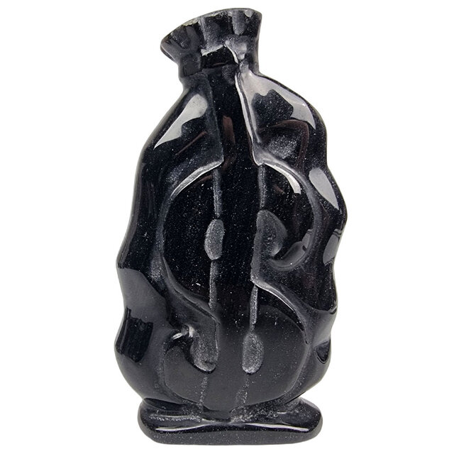 Wunderschöne Geldtasche aus Silberobsidian, 13 cm Wunderschöne Geldtasche aus Silberobsidian, 13 cm