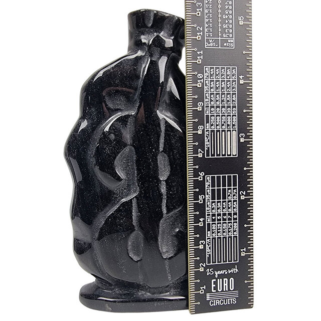 Wunderschöne Geldtasche aus Silberobsidian, 13 cm Wunderschöne Geldtasche aus Silberobsidian, 13 cm