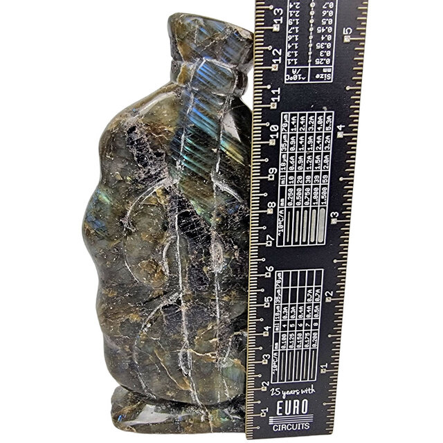 Mooie labradoriet geldbuidel, 13 cm Mooie labradoriet geldbuidel, 13 cm