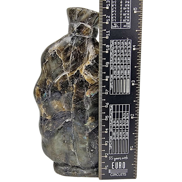 Beautiful labradorite money bag, 13 cm